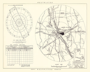 Vintage Map of the Barksdale Air Force Base Vicinity, 1952