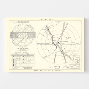Vintage Map of the Biggs Air Force Base Vicinity, 1951