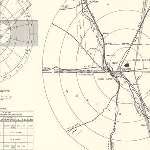 Vintage Map of the Biggs Air Force Base Vicinity, 1951