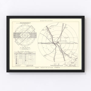 Vintage Map of the Biggs Air Force Base Vicinity, 1951