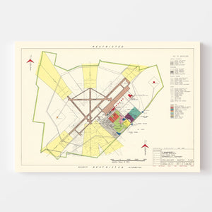 Vintage Map of Campbell Air Force Base, 1952