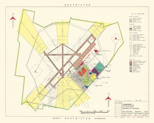 Vintage Map of Campbell Air Force Base, 1952