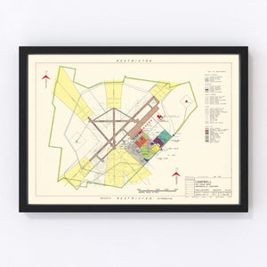 Vintage Map of Campbell Air Force Base, 1952