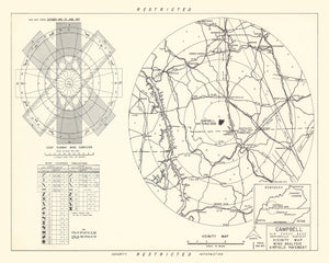 Vintage Map of the Campbell Air Force Base Vicinity, 1952