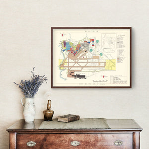 Vintage Map of Carswell Air Force Base, 1952