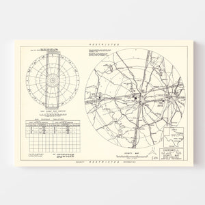 Vintage Map of the Carswell Air Force Base Vicinity, 1952