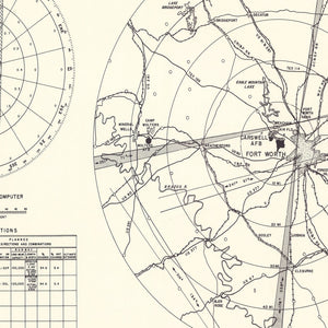 Vintage Map of the Carswell Air Force Base Vicinity, 1952