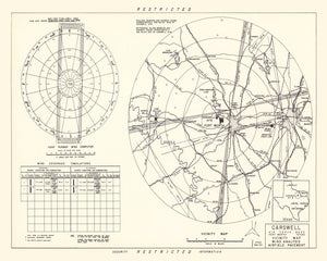 Vintage Map of the Carswell Air Force Base Vicinity, 1952