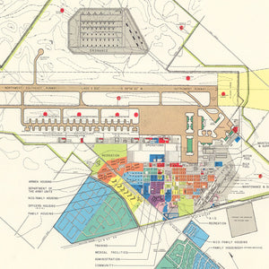 Vintage Map of Castle Air Force Base, 1952