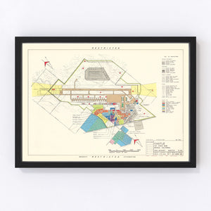 Vintage Map of Castle Air Force Base, 1952