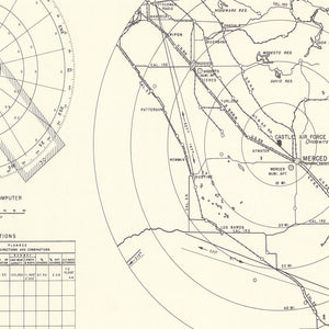 Vintage Map of the Castle Air Force Base Vicinity, 1952