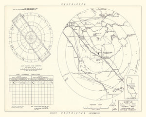 Vintage Map of the Castle Air Force Base Vicinity, 1952