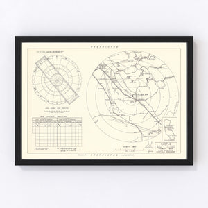 Vintage Map of the Castle Air Force Base Vicinity, 1952