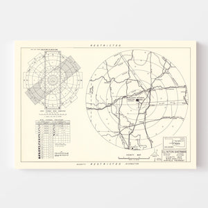 Vintage Map of the Clinton Sherman Municipal Airport Vicinity, 1952