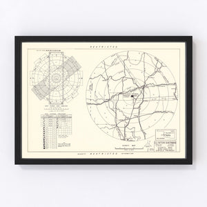 Vintage Map of the Clinton Sherman Municipal Airport Vicinity, 1952