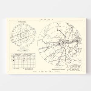 Vintage Map of the Fairchild Air Force Base Vicinity, 1951