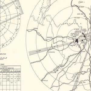 Vintage Map of the Fairchild Air Force Base Vicinity, 1951