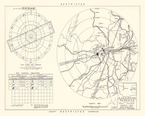 Vintage Map of the Fairchild Air Force Base Vicinity, 1951