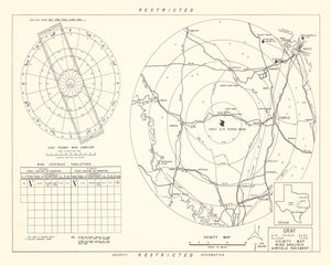 Vintage Map of the Gray Air Force Base Vicinity, 1951
