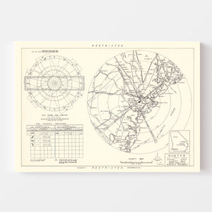 Vintage Map of the Hunter Air Force Base Vicinity, 1951