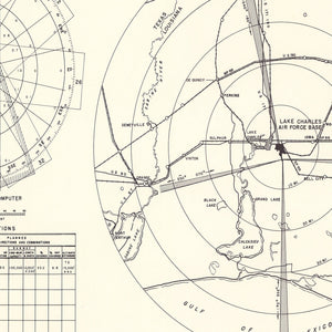 Vintage Map of the Lake Charles Air Force Base Vicinity, 1951