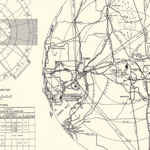 Vintage Map of the Lakeland Air Force Base Vicinity, 1952