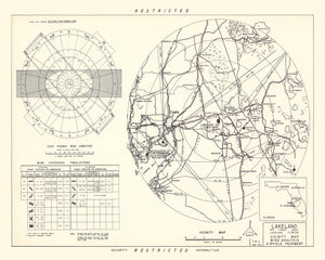 Vintage Map of the Lakeland Air Force Base Vicinity, 1952
