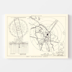 Vintage Map of the Limestone Air Force Base Vicinity, 1951