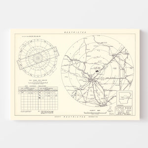 Vintage Map of the Little Rock Air Force Base Vicinity, 1952
