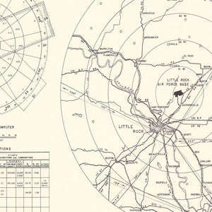Vintage Map of the Little Rock Air Force Base Vicinity, 1952
