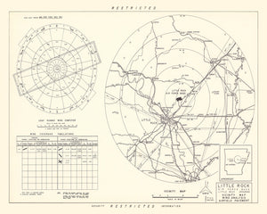 Vintage Map of the Little Rock Air Force Base Vicinity, 1952