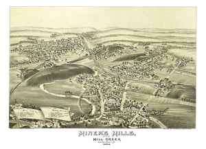 Vintage Map of Miner's Mills & Mill Creek, Pennsylvania 1892