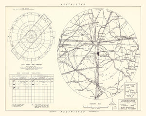 Vintage Map of the Lockbourne Air Force Base Vicinity, 1951