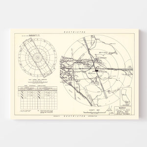 Vintage Map of the March Air Force Base Vicinity, 1951
