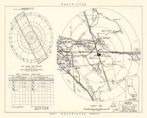 Vintage Map of the March Air Force Base Vicinity, 1951