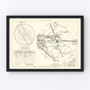 Vintage Map of the March Air Force Base Vicinity, 1951