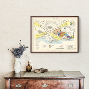 Vintage Map of Plattsburg Barracks, 1952