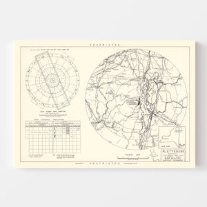 Vintage Map of the Plattsburg Barracks Vicinity, 1952