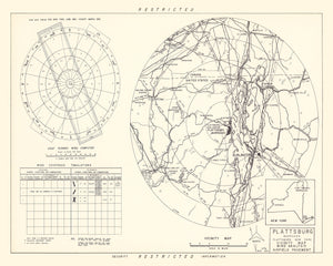 Vintage Map of the Plattsburg Barracks Vicinity, 1952