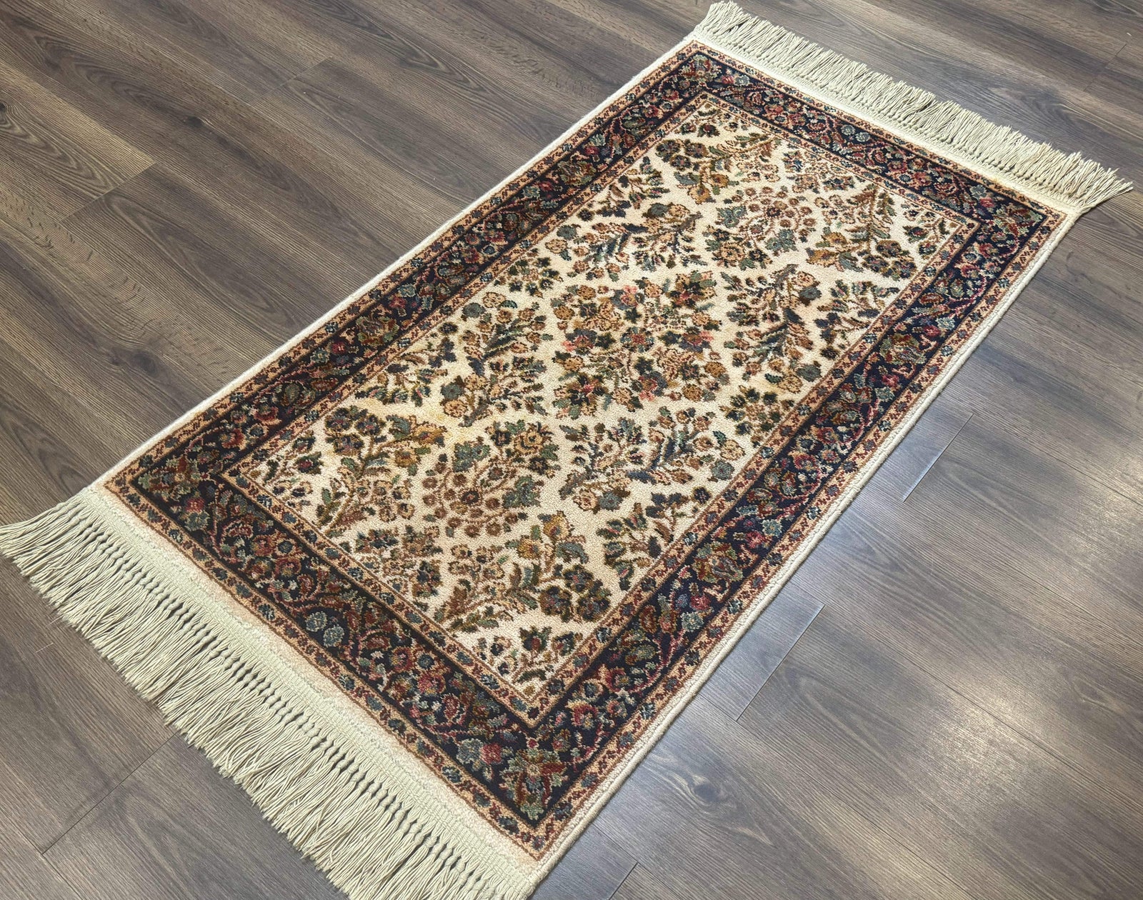 Karastan Rug 2x4, Ivory Sarouk #760, Vintage Wool Small Karastan Carpet, Original 700 Series, Discontinued
