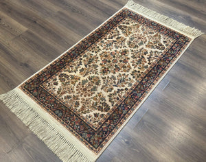Karastan Rug 2x4, Ivory Sarouk #760, Vintage Wool Small Karastan Carpet, Original 700 Series, Discontinued