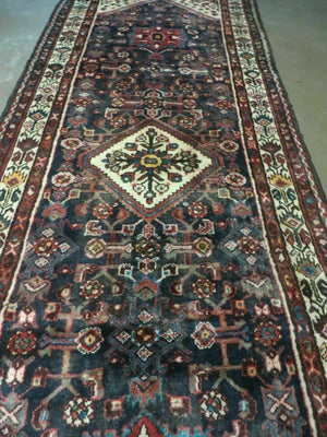 3' 6" X 10' 3" Antique Handmade Turkish Wool Runner Rug