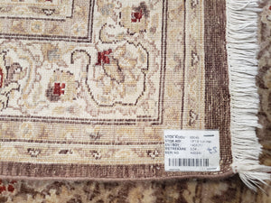 Vintage Pak-Persian Area Rug 4.7 x 7.2 Wool Hand-Knotted Beige & Brown Oriental Pakistani Peshawar Carpet 4x6 - 5x7 Decorative Farmhouse Rug