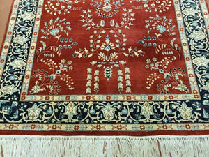 4' X 6' Vintage Handmade Pakistani Rug Highly Detailed Red