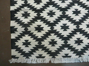 4' X 6' Hand Woven Wool Rug Contemporary Kilim Dhurrie Modern Oriental Area Rug