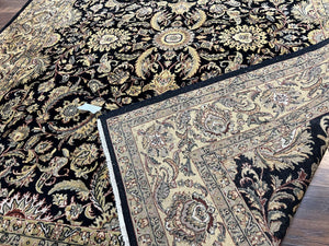 Indo Persian Rug 8 x 9.4, Allover Floral Design, Vintage Room Sized Rug, Traditional Oriental Carpet, Hand Knotted Rug for Living Room, Nice