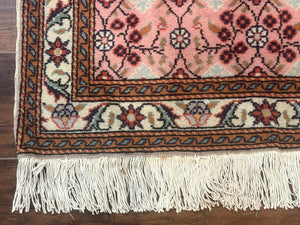 Turkish Sivas Rug 3x4, Pink, Handmade, Wool, Vintage