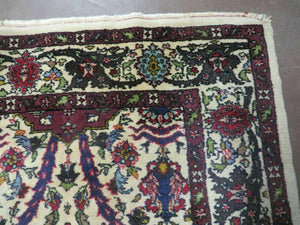 Antique Persian Tabriz Rug 8x12, Cream & Multicolor Room Sized Authentic Oriental Carpet, Wool Handmade Hand-Knotted Vintage Floral Rug 8 x 12 ft