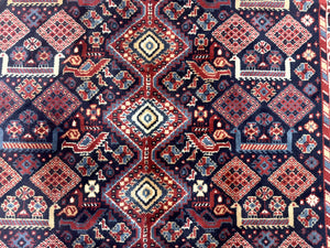 Karastan Rug 5x8, Yuruk Collection #530, Geometric Tribal Wool Pile Vintage Carpet