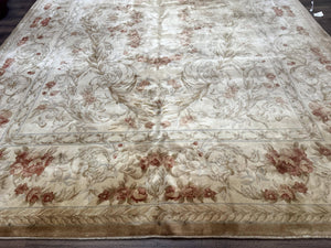 Chinese Aubusson Wool Rug 10x14, European Design, Thick Wool Pile